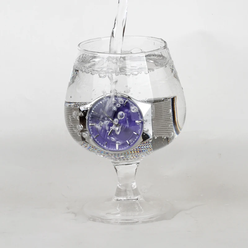 WWOOR тонкие мужские часы роскошные кварцевые наручные с датой 50 м