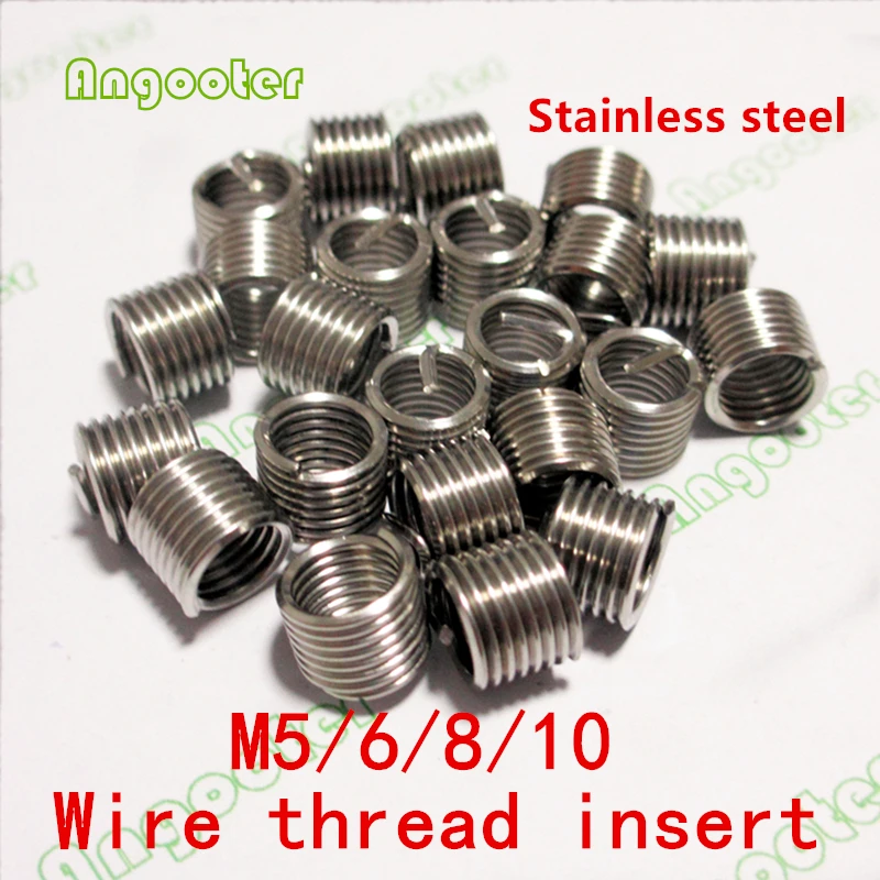 100pc/kit Wire Thread Insert Bushing Screws Sleeve Stainless steel M5