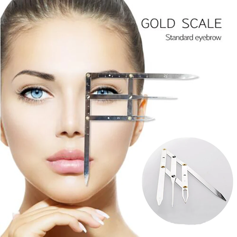 

Eyebrow Tattoo Ruler Golden Ratio Permanent Grooming Stencil Shaper Symmetrical Tool Stainess Steel