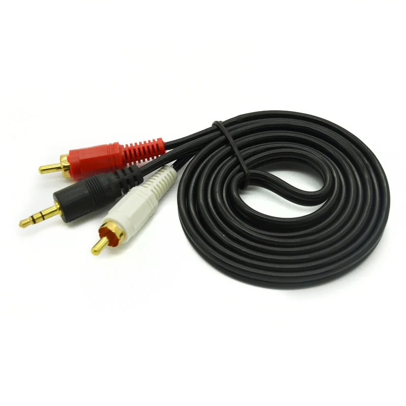  1.5M High quality Jack 3.5mm to 2 RCA audio cable adapter male to male cabo kabel for iPod Mp3 Mp4 Player Mobile Phone 