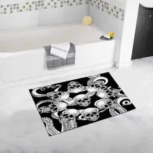 Череп и щупальца осьминога коврик для ванной мягкой Ванная комната Rugs нескользящей резиновой 20 Вт X 32L cm