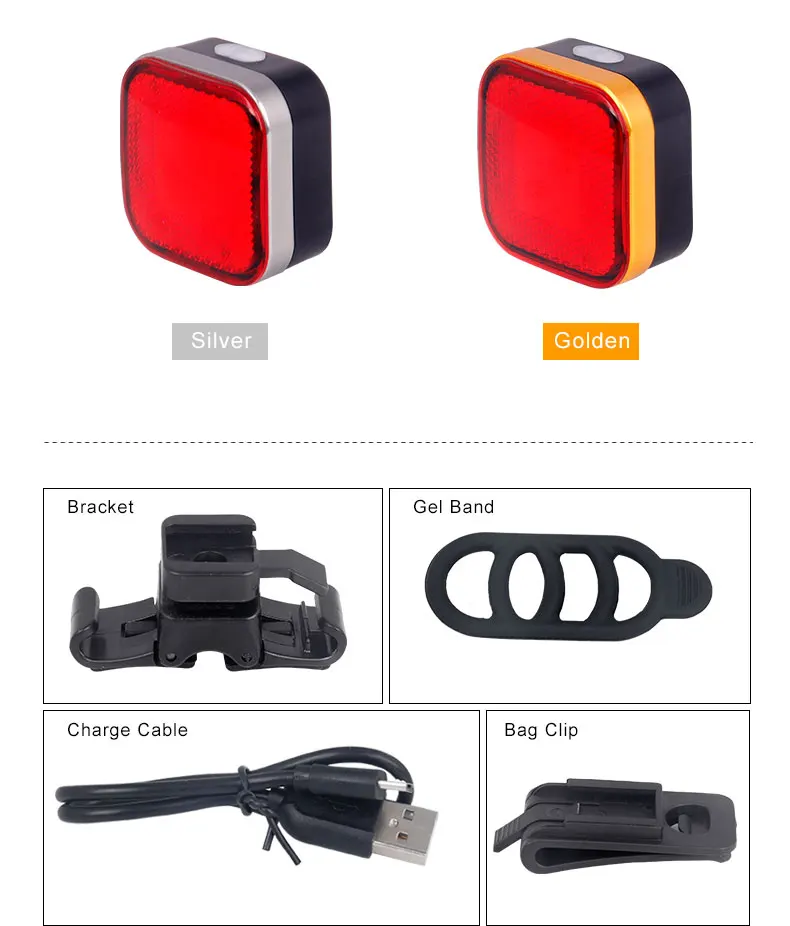 Bicycle Rear Lamp Aero Blade Round Seatpost Mount W/ Bag Clip Up to 50 Hours USB Charge LED COB Lantern Cycling Warning Light