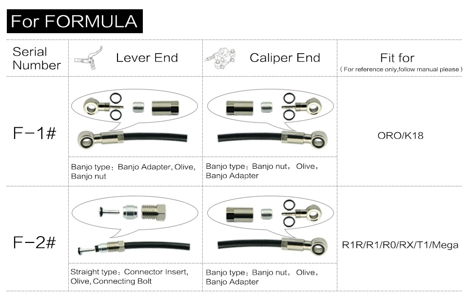 Гидравлический шланг дискового тормоза с иглой, оливковым и банджо набор, для SHIMANO, AVID, SRAM, FORMULA и Magura гидравлический тормоз