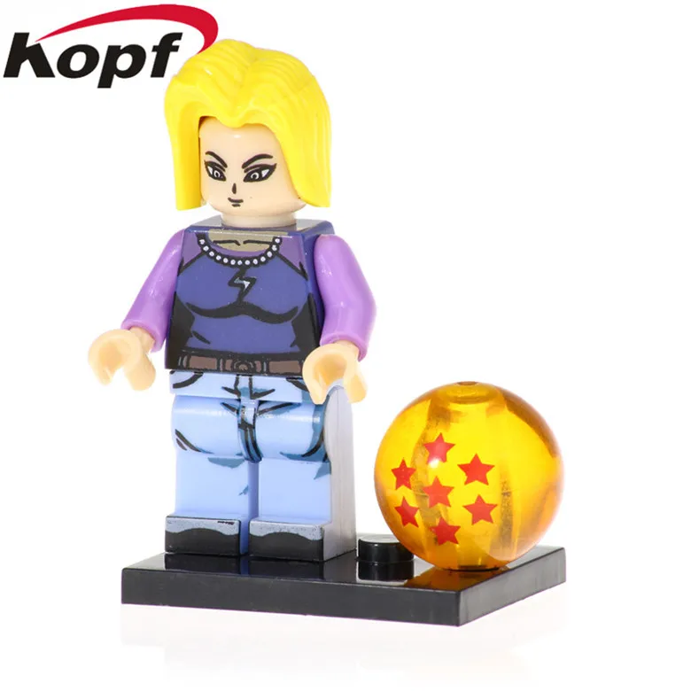 50 шт. PG1374 Android 18 Повседневные платья один Dragon Ball Гоку цифра аниме Кирпичи Строительные блоки игрушки для обучения Детский подарок