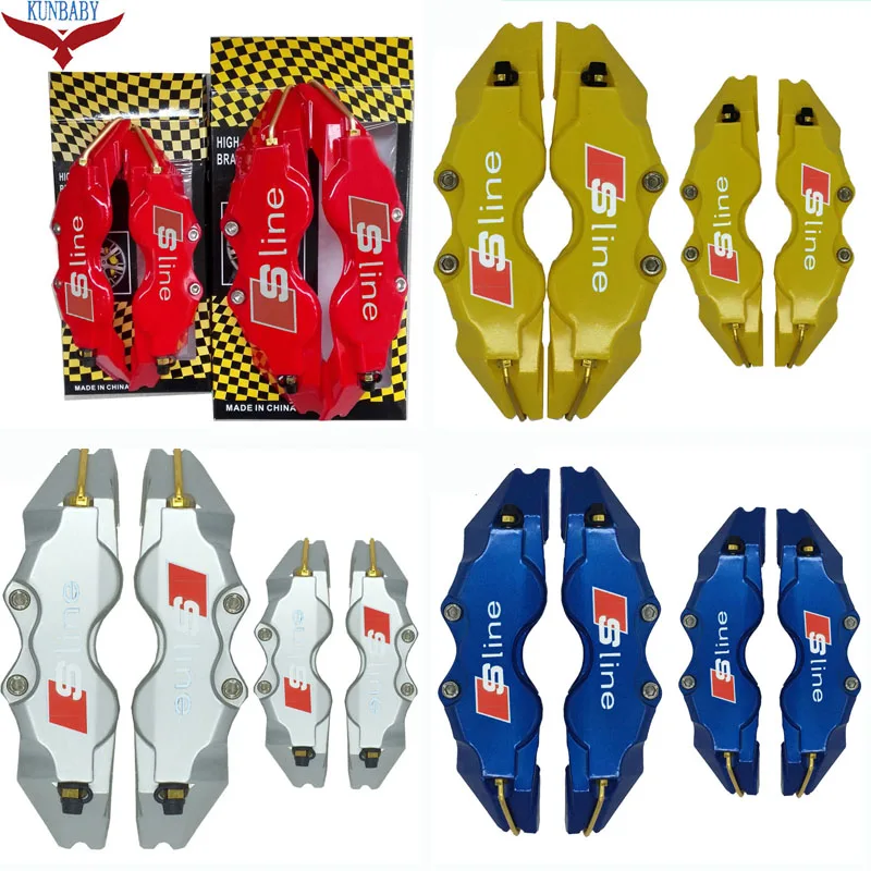 

KUNBABY 4 Colors Brake Caliper Cover Model 3 Sline 4 Pcs Car Styling Decoration For Audi And Other Car
