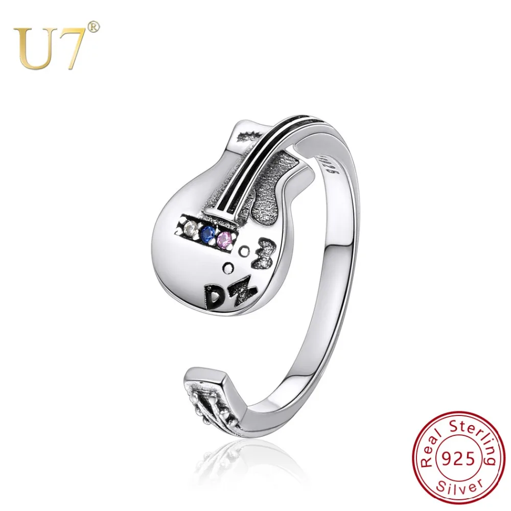 Серебряное Открытое кольцо U7 925 пробы регулируемое серебряное для любителей