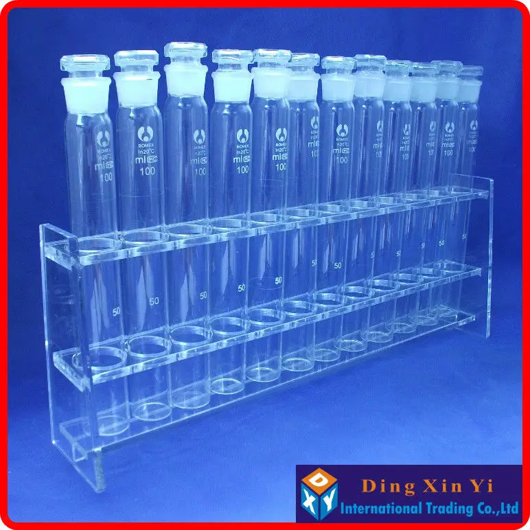 Rack + 12 Laboratório Colorimetric Vidro Orgânico Nessler Tubo Peças 100ml Colorimétrico 100mlx12 6 Garra de laboratório