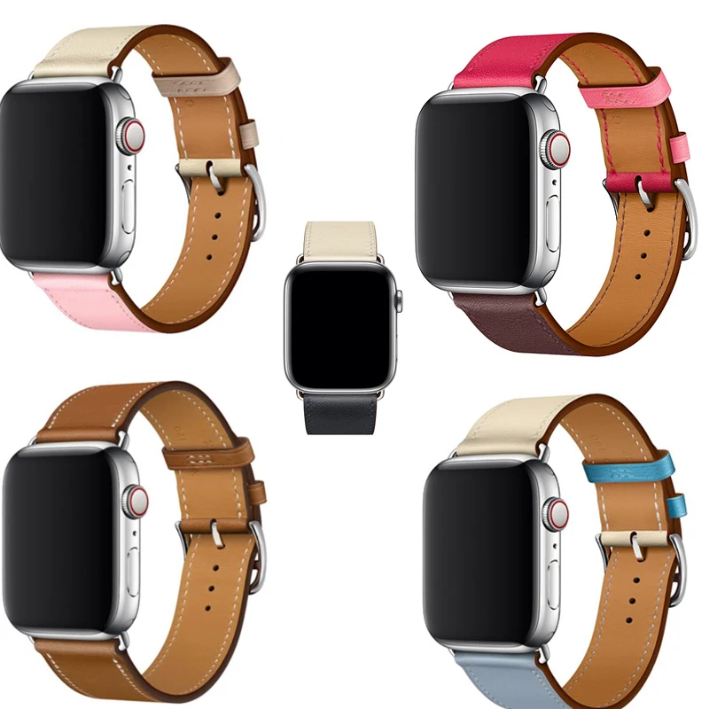 

Series 4/3/2/1 genuine Leather Band For Apple Watch Band Single Tour Wrist Strap Bracelet For iWatch leather loop 44/42/40/38mm