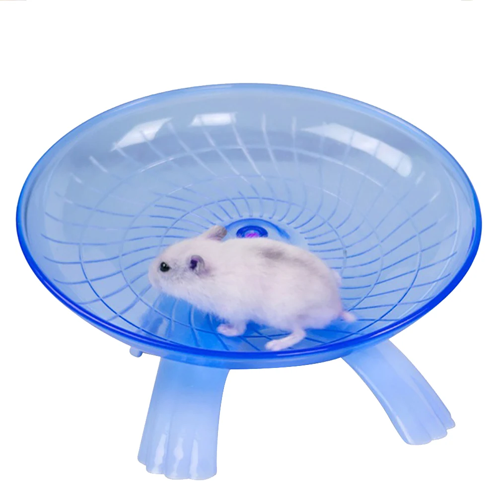 

Hamster Toy Pet Hamster Flying Holder Saucer Stand Exercise Wheel Mouse Running Disc Toy Cage Accessories for Chinchillas Mice