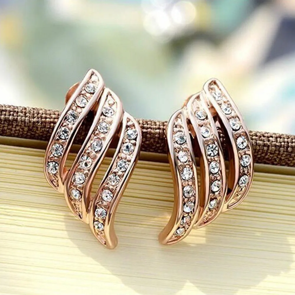 

Earrings Rose Gold Hot Salestudded Personality Stud Earrings for Women Wedding Jewellery Suitable High Quality Fashion 20190318