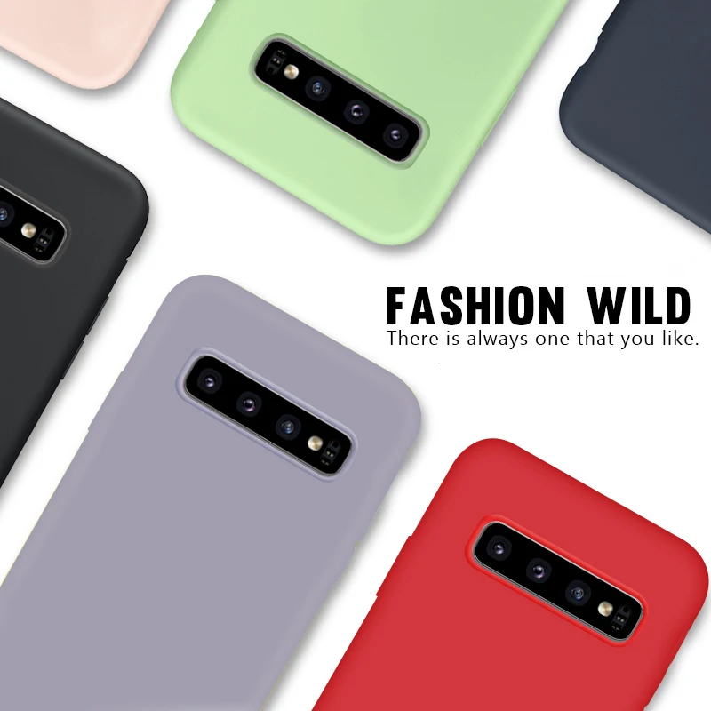 Жидкий силиконовый резиновый чехол для Samsung Galaxy S10E S10 S8 S9 Plus S7 Edge A7 J4 J6 2018 M10 M20 M30 A10 A20