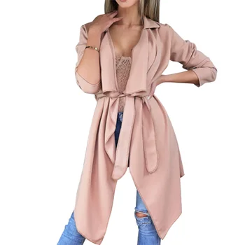 

Women Ladie Long Sleeve Top Casual Cardigan Outwear Coat Jacket Solid Color Irregular Lapel Jacket Warm Comfortable Windbreaker