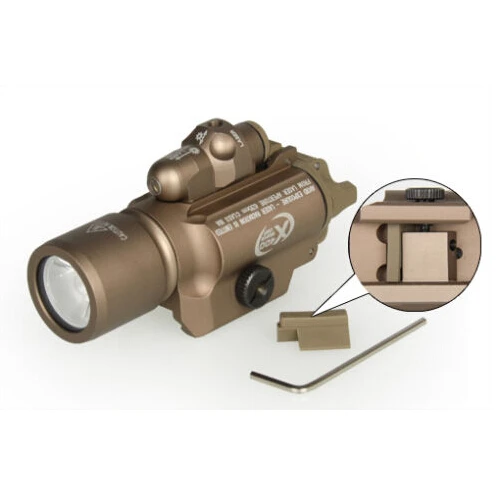 

Free shipping Surefir LED weapon X400 Handgun Flashlight With Red Laser Sight for rifle scope Pistola airsoft Guns
