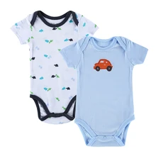 Детские боди из 2 предметов Roupas для новорожденных; хлопковая одежда с короткими рукавами для мальчиков и девочек; комбинезон; летняя одежда для мальчиков