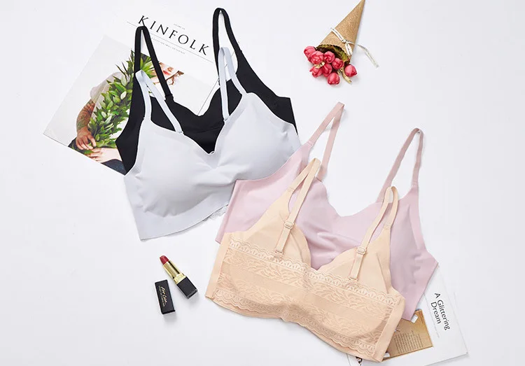 Jerrinut Sexy Push Up Bra Lace Seamless Bra Wire Free Breathable BH Underwear Women Lingerie Bras For Women Bralette  1