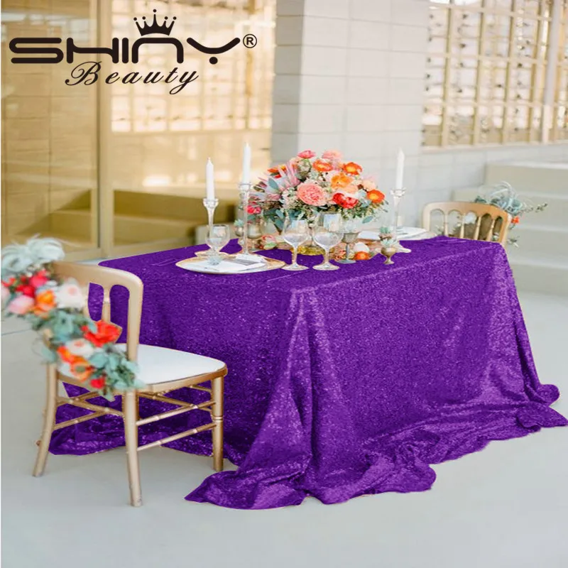 ShinyBeauty блесток прямоугольная фиолетовые блестки скатерть 60 дюймов на 102-Inch-a