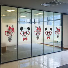 Пользовательские мультфильм животных электростатического матового стекла оконная пленка. Не клеящиеся непрозрачные стеклянные наклейки, ванная комната офис конфиденциальности фольги