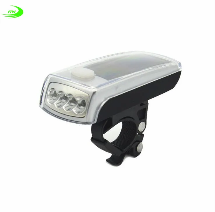 bicycle light Bike 4 LED Solar Powered USB 2.0 Rechargeable Front Light