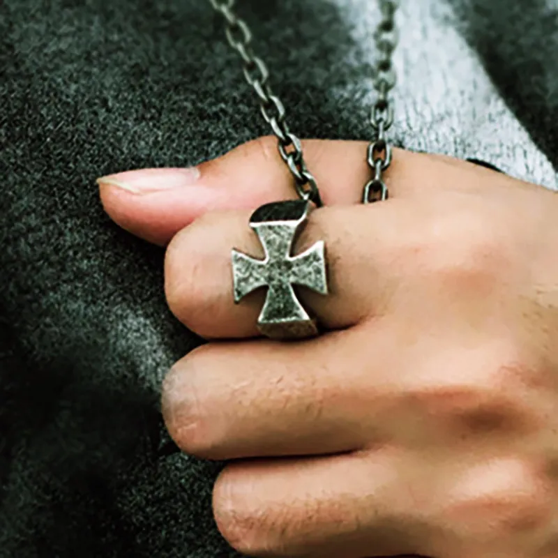 

Vintage Cross Ring Male 316L Stainless Steel Rock Punk Couple Rings For Women Men Retro Jewelry Knights Templar Accessories Gift