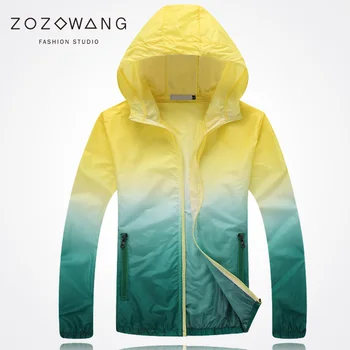 

Zozwang Unisex Fashion Slim Coat UV rainbow Sunscreen Clothing Plus Size Long Sleeved Casual Jacket Women Basic Coats