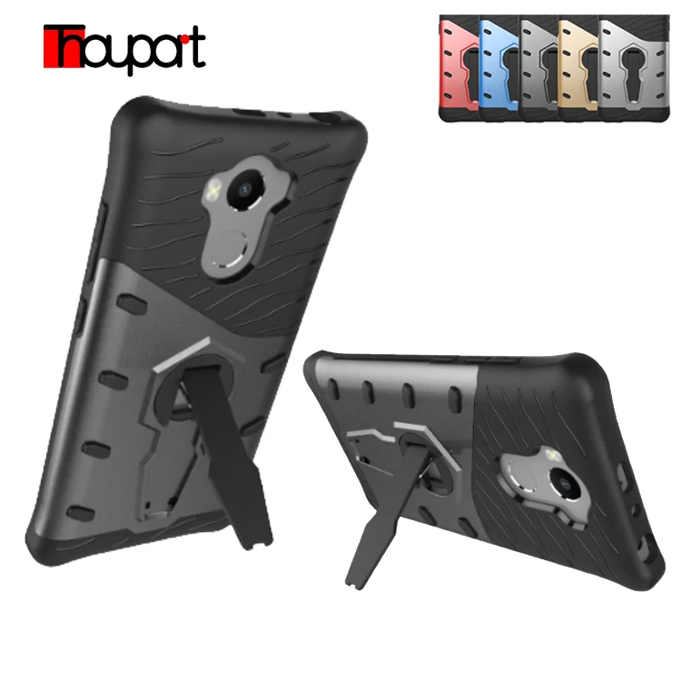 Thouport Case For Xiaomi Redmi 4 Silicone Rotate Kickstand Shockproof covers TPU PC Cover Cases Pro Prime |