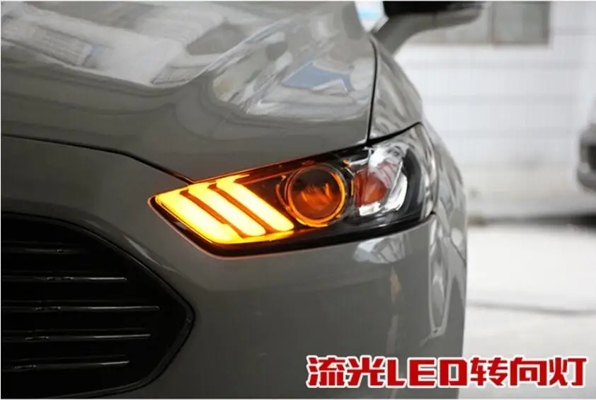 Бампер лампа для Mondeo 2013 год головной светильник fusion головной светильник DRL hi lo объектив Bi-Xenon HID fusion