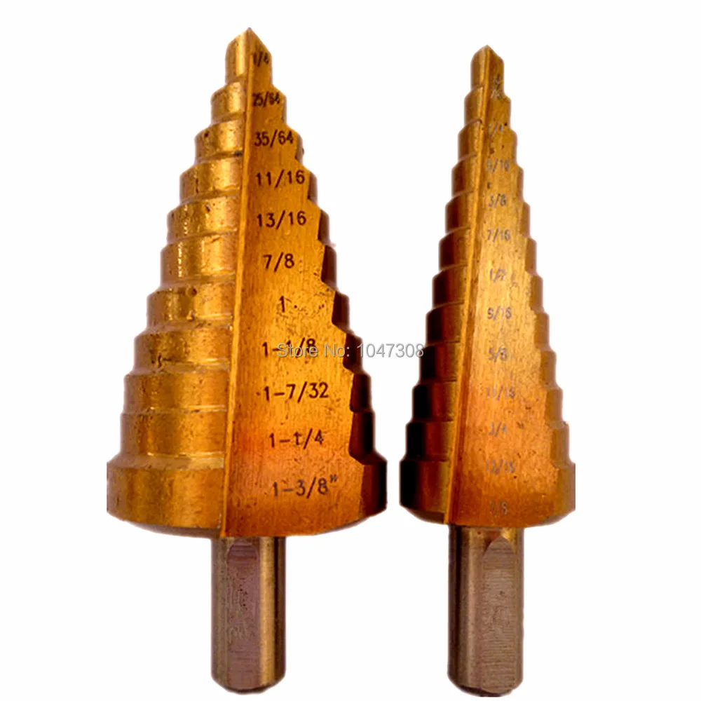 3/16" 7/8" 1/4" 1" 3/8" Titanium Step Drill Bit Cone Drill Bit Metals