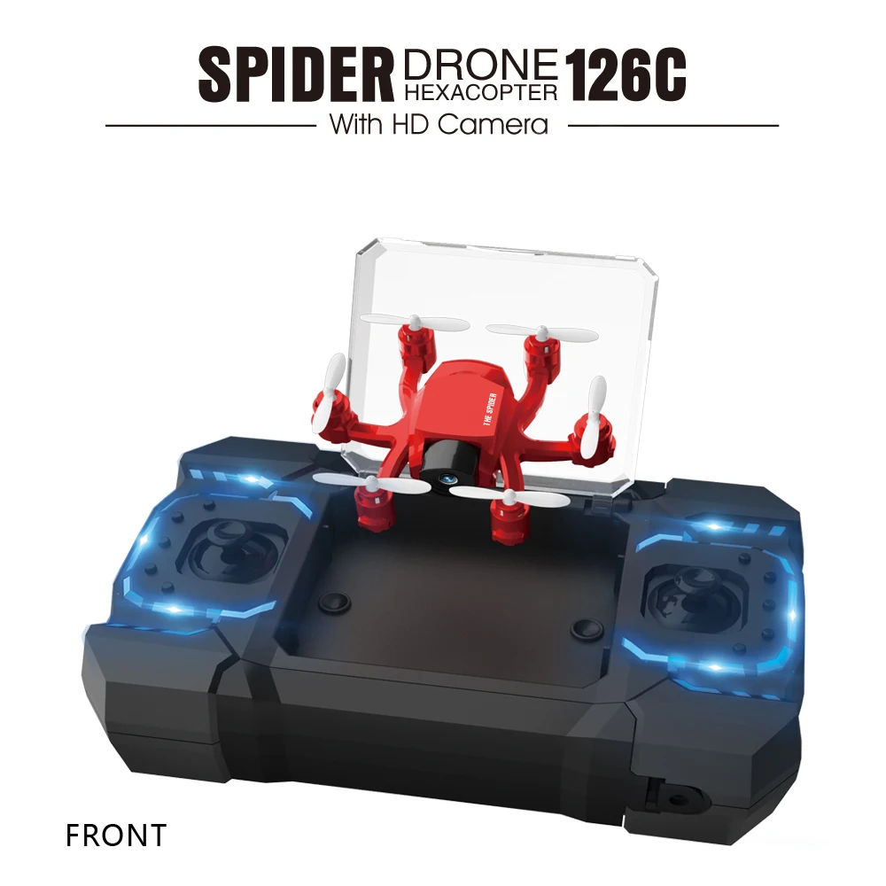 Mini SBEGO 126C Spider Drone 2.4G 3D 6 Axis Gyro RC Helicopter Roll One Key Return Dual Mode 4CH with HD Camera