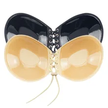 Women Silicone Bra Invisible Push Up Stick On Self Adhesive Front Lacing Bras Strapless Lingerie Cup