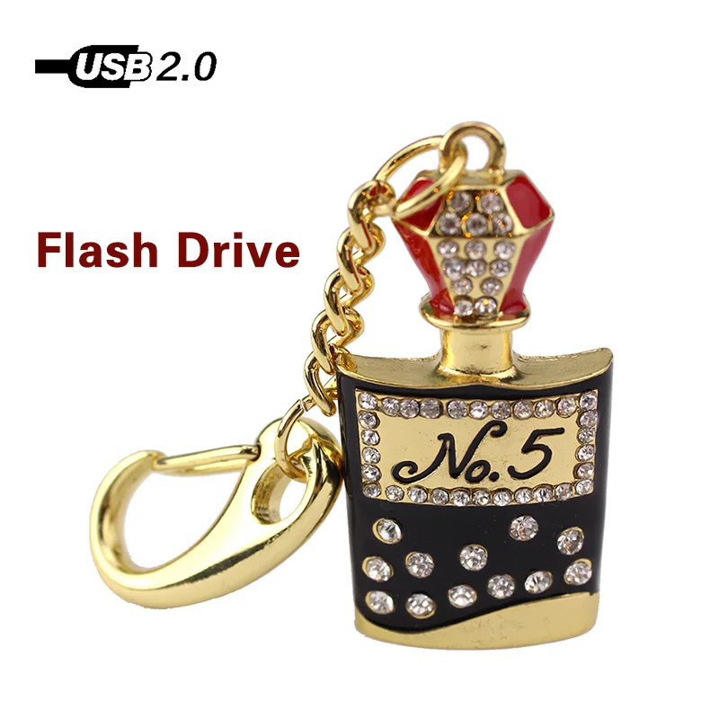 Crystal Famous Bottle Высококачественная флеш-накопитель Usb 128 МБ 4 ГБ 8 16 32 64 Гб Флешка U Disk
