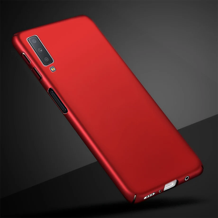 Для чехол для телефона samsung Galaxy A7 чехол Бампер Твердый матовый пластик чехол для задней крышки samsung A7 A750 A750F чехол Fundas - Цвет: Red
