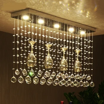 

Crystal combination League restaurant Ceiling Ligh restaurant LED crystal modern minimalist dining table art lamps SJ113