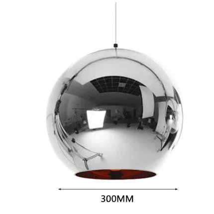 Подвеска в виде стеклянного шара, современные люстры, зеркальный шар, подвесной светильник, светильник для дома, кухни, декоративное освещение - Цвет абажура: chrome 300mm