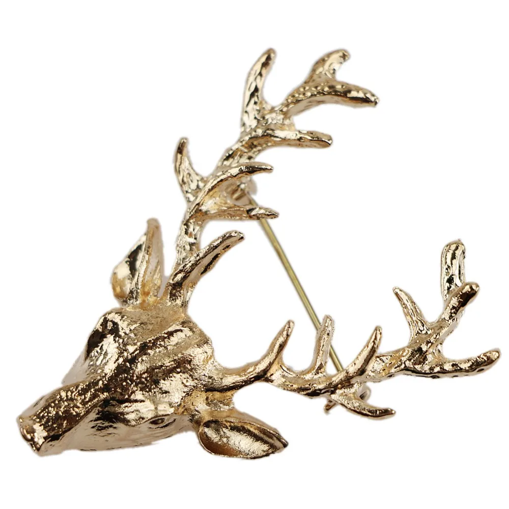 Милый олень Milu рога Головы Красный Олень Охота воротник Типсы брошь|deer head brooch|collar