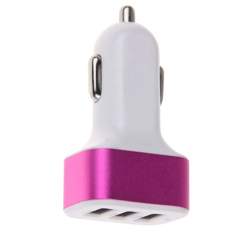 

10pcs Wholesale 3-port 2.1A 1A 1A USB Car Charger for iPhone Samsung Universal Aluminum Alloy Triple Port Car Adapter for Tablet
