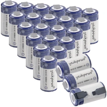 

yeckpowo 24 pcs SC batteries power tools battery SUBC rechargeable batterie 1800mah nicd 1.2v color random