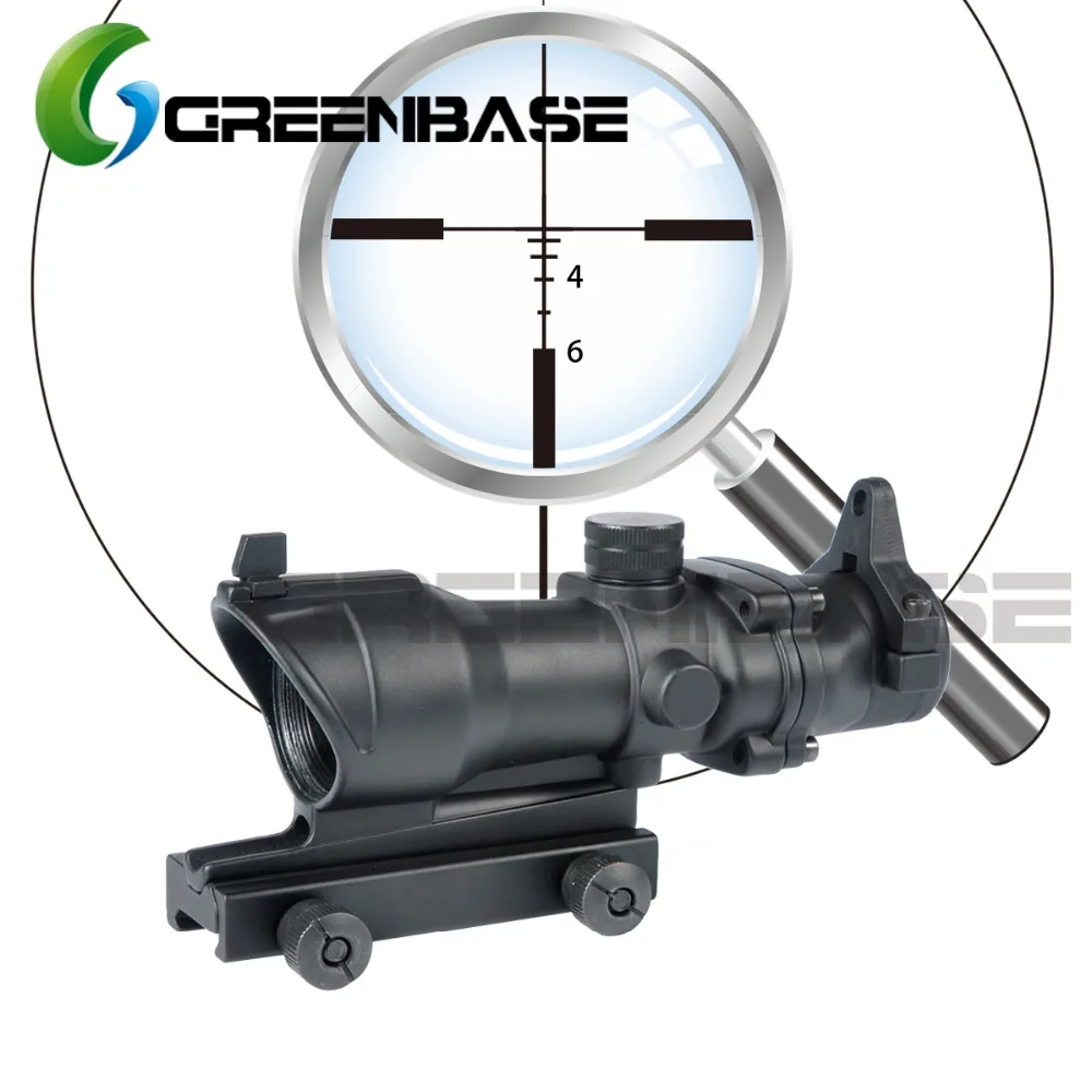 

Greenbase Tactical 4x32 Sight Scope CrossHair Rifle Scope For M4 Fit 20mm Weaver Rail Hunting Optics Scopes