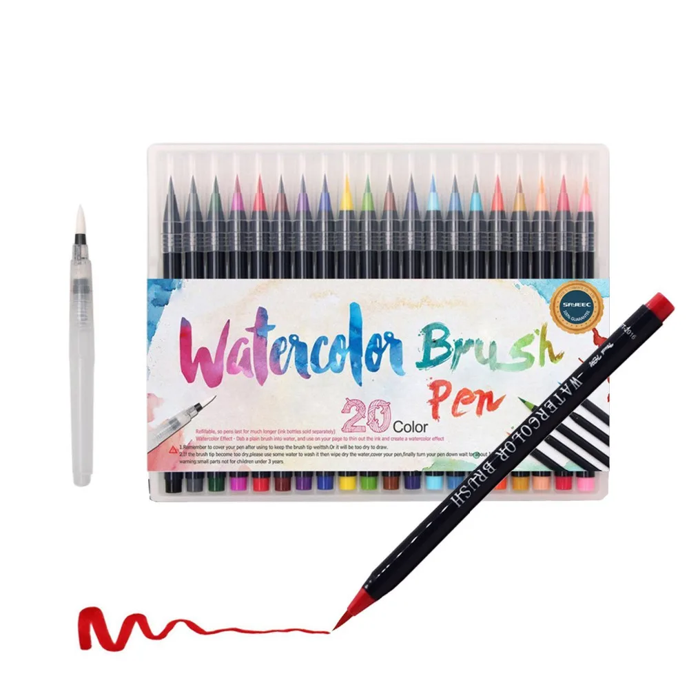 

Watercolor marker Set Manga Comic Calligraphy Paint coloring stationery Art Marker Watercolor Brush Marker Pens