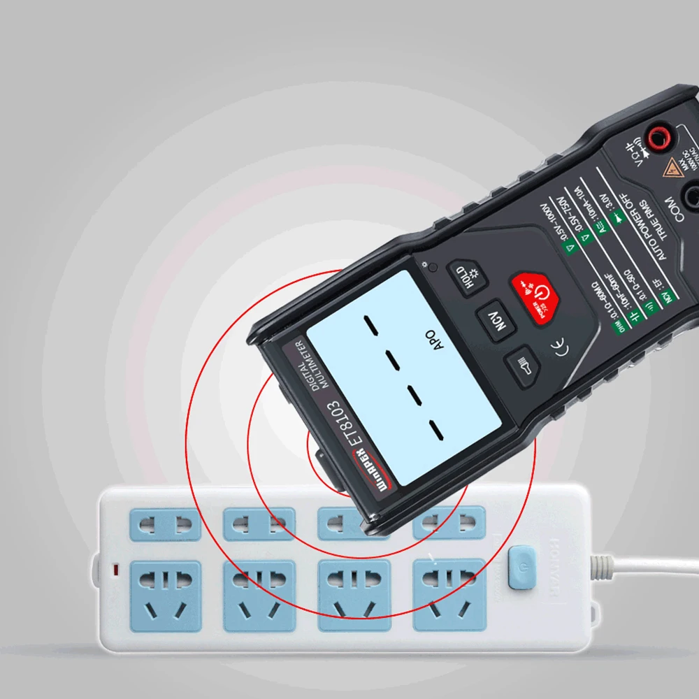 ET8103 полный интеллектуальный цифровой мультиметр NCV True RMS сопротивление напряжения диод мини портативный мультиметр измерительный инструмент - Цвет: Black