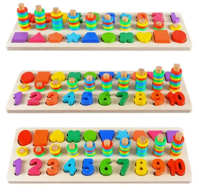 Математика Монтессори игрушки Цифровой формы сопряжения обучения дошкольного счетная доска Дети Обучающие деревянные игрушки для детей подарок WYQ