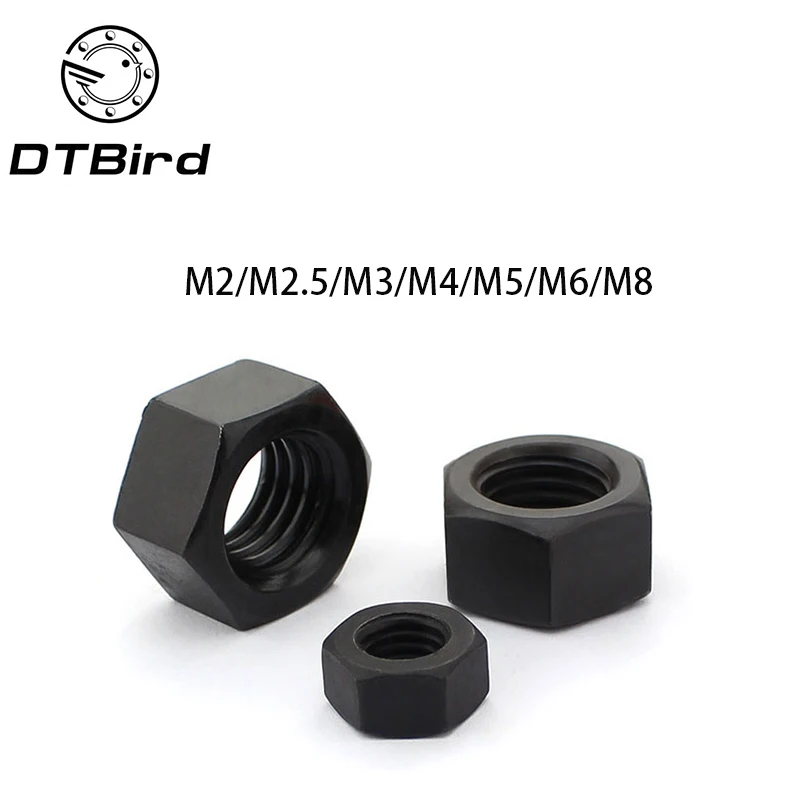 

50Pcs DIN934 M2 M2.5 M3 M4 M5 M6 M8 Black Nylon Hex Nut Hexagon Plastic Nuts