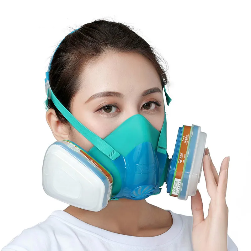 

POWECOM 3900 Half Face Respirator Anti Dust Organic Vapor Chemical Spray Gas Mask Safety Respiratory with Protection Filter