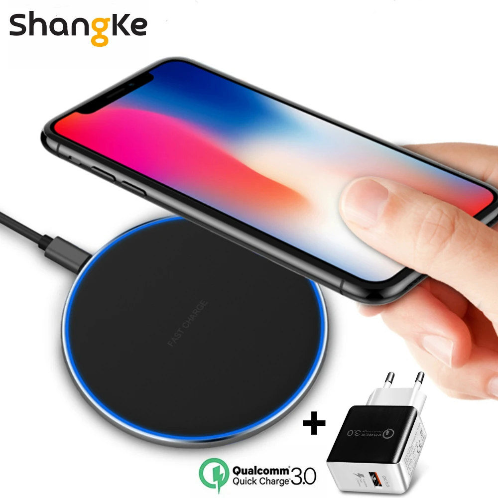 

Fast Qi Wireless Charger Mobile phone pad with QC3.0 Charge For Samsung S9 S8 Note8 S7 For iPhone X 8 XS Puls Wireless Charging