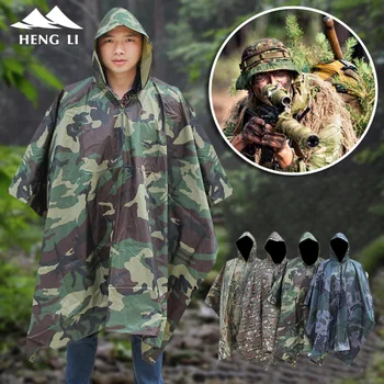 

Dual Function Outdoor Poncho Maple Leaf Camouflage Rain Poncho Camping Tour Rainwear Waterproof Rain Cover Raincoat