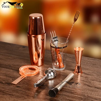 

Cocktail Shaker Bar Set Shaker Barware Set - 8 Pieces Bartender Kit Barware