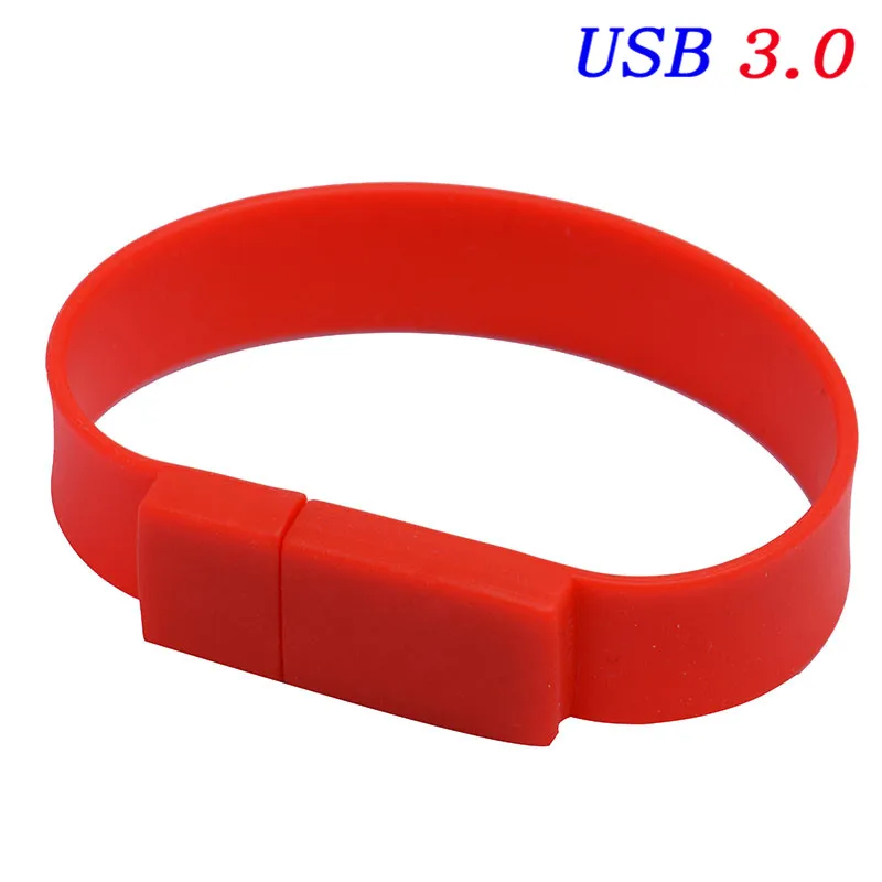 JASTER USB 3,0 силиконовый браслет на запястье 4 ГБ 8 ГБ 16 ГБ 32 ГБ 64 ГБ USB флеш-накопитель карта памяти U диск флешки - Цвет: red