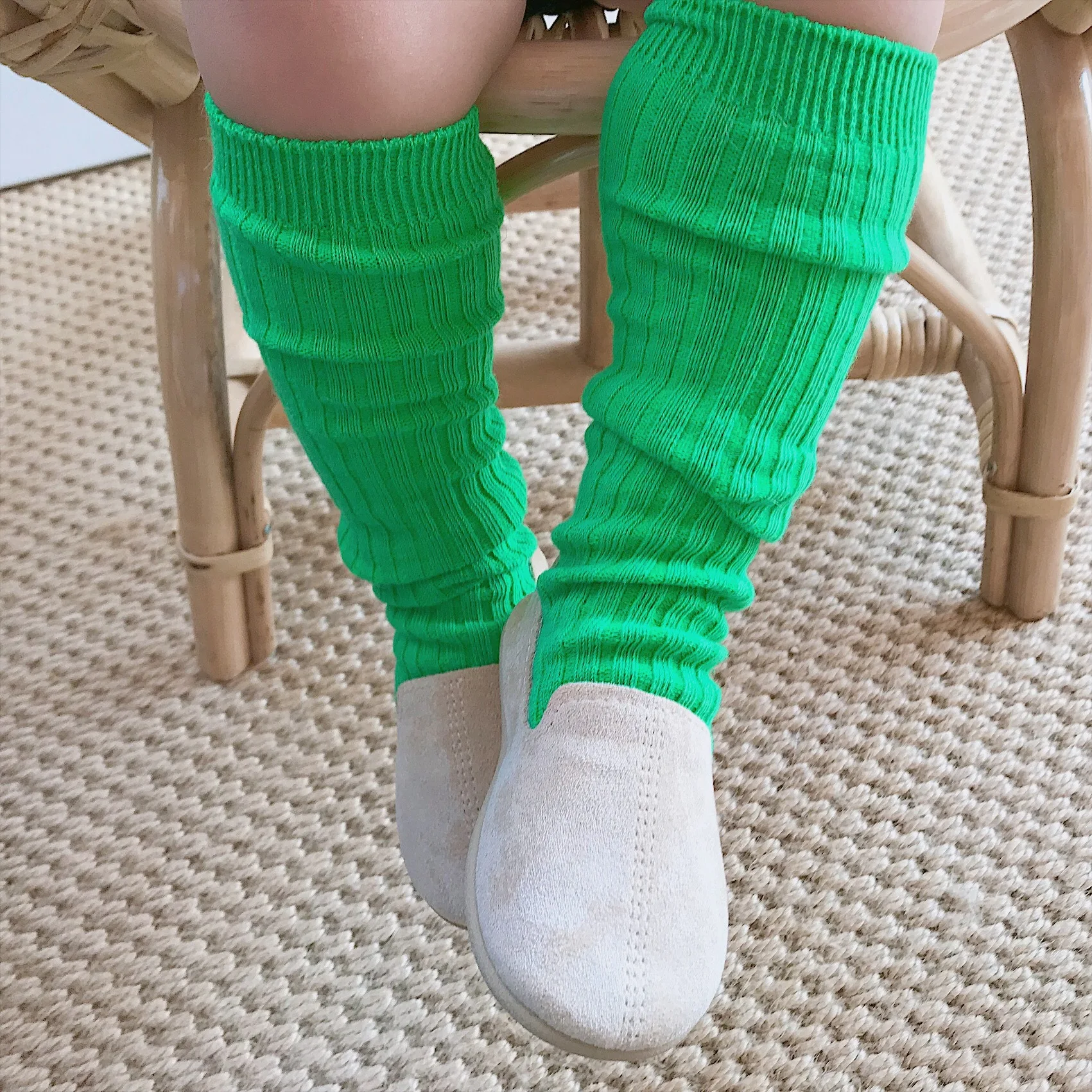 Детские носки в рубчик хлопковые, флуоресцентные, яркие, блестящие, прямые, до колена, Длинные полосатые носки для девочек детские носки без пятки