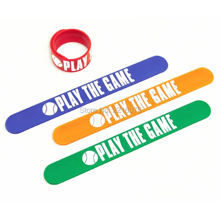 500pcs sports Play The Game silicone slap bracelets rubber wristband