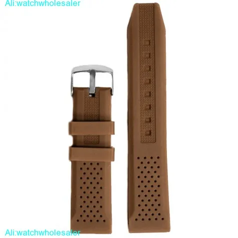 22mm Smart Dark Brown Silicone Jelly Rubber Unisex Watch Band Straps WB1051T22JB