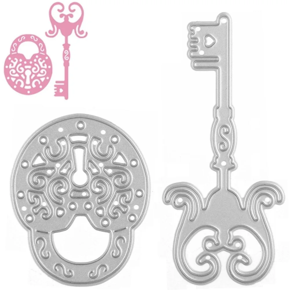 Buy Key Lock Set Cutting Dies Stencil For Scrapbook Album Paper Card Craft